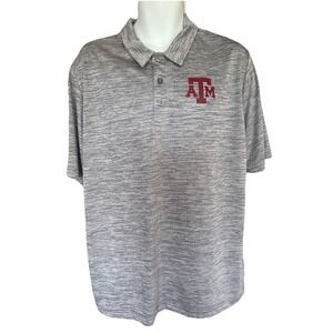 Texas A&M Fanatics Gray Men's XL Polo Shirt Aggies Gig Em Lightweight